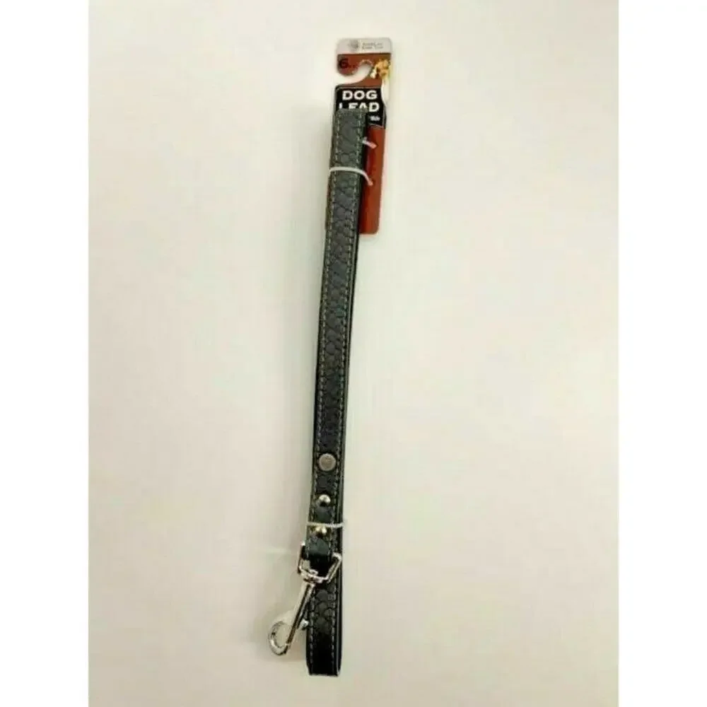 American Kennel Club Gray Pleather Dog Lead Leash 6 Feet Long NEW Puppy Gift